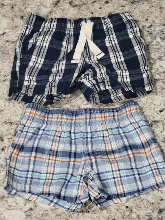 Carter's Other - Carter’s Baby Boy 3M Plaid Shorts 2-Pair Bundle Navy Blue Preppy